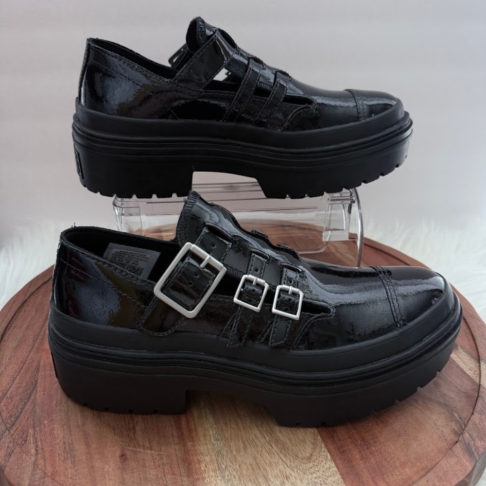 Converse CTAS Lugged Mary Jane Womens Size 7.5 Black Patent Leather Platform